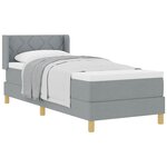 vidaXL Lit à Ressorts avec matelas Gris clair 80 x 200 cm tissu