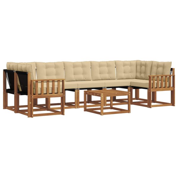 vidaXL Ensemble de canapés d'extérieur 8 Pièces Naturel et Beige
