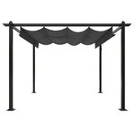 vidaXL Tonnelle de jardin avec toit rétractable 3x3 m Anthracite