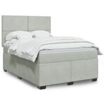 vidaXL Sommier à lattes de lit et matelas Gris clair 140x200cm Velours