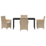 vidaXL Ensemble de salle à manger pour jardin 5 Pièces Beige polyrotin