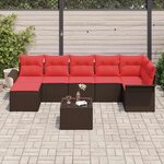 vidaXL Ensemble de canapé de jardin 8 Pièces Marron Poly rotin