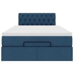 vidaXL Lit ottoman avec matelas bleu 120x200 cm tissu