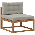 vidaXL Ensemble de canapés d'extérieur 3 pc Gris Naturel et Clair