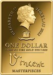 Pièce de monnaie en Or 1 Dollar g 0.062 (1/500 oz) Millésime 2022 Vincent Masterpieces CHAIR