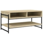 vidaXL Table basse chêne sonoma 90x50x45 cm bois d'ingénierie