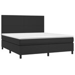 vidaXL Sommier à lattes de lit avec matelas Noir 180x200 cm Similicuir