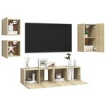 vidaXL Ensemble de meubles TV 5 Pièces Chêne sonoma Bois d'ingénierie