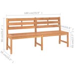 Vidaxl banc de jardin 180 cm bois de teck solide