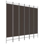 vidaXL Cloison de séparation 6 panneaux Marron 240x220 cm Tissu
