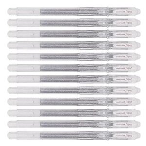 Roller encre gel Signo UM120SP Pointe Large 1mm Argent Pailleté x 12 UNI-BALL