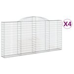vidaXL Paniers à gabions arqués 4 Pièces 300x30x140/160 cm fer galvanisé