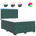 vidaXL Sommier à lattes de lit et matelas Vert foncé 140x200cm Velours