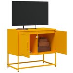 vidaXL Meuble TV jaune moutarde 68 5x39x60 5 cm acier