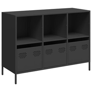 vidaXL Buffet noir 101 5x39x73 5 cm acier laminé à froid