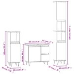 vidaXL Ensemble de meubles de salle de bain 3 Pièces gris béton