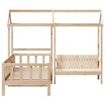 vidaXL Ensemble de lit de jour et de banc et toit 90x190 cm pin massif