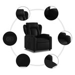 vidaXL Fauteuil inclinable en similicuir noir