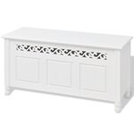 Banquette pouf tabouret meuble banc de rangement en style baroque blanc 3002032