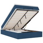vidaXL Cadre de lit ottoman avec matelas bleu 120x200 cm tissu