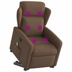 vidaXL Fauteuil inclinable de massage électrique Marron Tissu