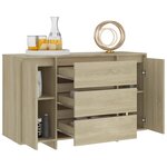vidaXL Buffet avec 3 tiroirs Chêne Sonoma 120x41x75 cm Bois ingénierie