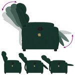 vidaXL Fauteuil inclinable de massage vert foncé velours