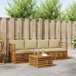 vidaXL Ensemble de canapés d'extérieur 5 pc Naturel et Beige