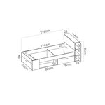 Lit enfant 90 x 190 cm multiples rangements - Décor blanc