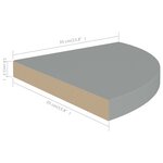 vidaXL Étagères d'angle flottantes 2 Pièces gris 35x35x3 8 cm MDF
