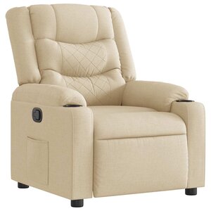 vidaXL Fauteuil inclinable Crème Tissu