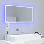 vidaXL Miroir à LED de bain Blanc brillant 90x8 5x37 cm Acrylique