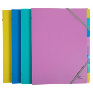 Trieur Polypropylène 3 Rabats Forever Young 8 Compartiments - A4 - Couleurs Assorties - X 8 - Exacompta