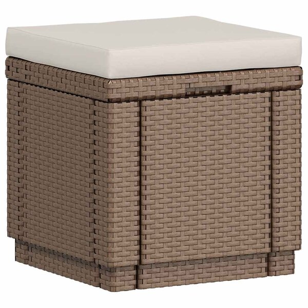 Keter Pouf de rangement Cube avec coussin Cappuccino