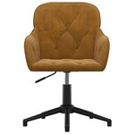vidaXL Chaise pivotante de bureau Marron Velours