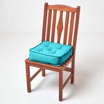 Galette de chaise coussin rehausseur en coton Turquoise  40 x 40 x 10 cm - HOMESCAPES