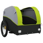vidaXL Remorque de vélo noir et vert 45 kg fer