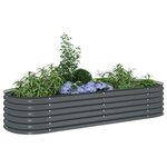 vidaXL Lit surélevé de jardin 240x80x44 cm Acier galvanisé Gris