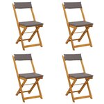 vidaXL Chaises de bistrot d'extérieur 4 Pièces Gris foncé 40 x 53 x 80 cm