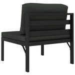 vidaXL Jeu de canapés de jardin 3 Pièces et coussins Aluminium Anthracite