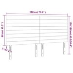 vidaXL Tête de lit à LED Gris clair 180x5x118/128 cm Velours
