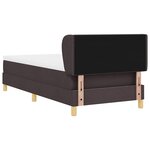 vidaXL Lit à Ressorts avec Matelas Crème 90x200 cm Tissu Marron foncé