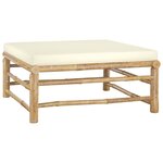 vidaXL Salon de jardin 11 Pièces avec coussins blanc crème bambou
