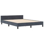 vidaXL Lit à ressorts avec tête de lit Gris foncé 160 x 200 cm Velours