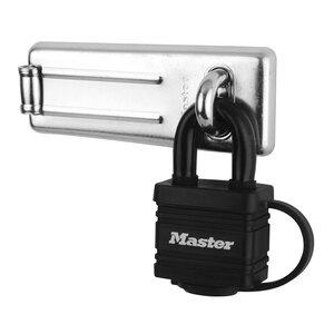 7804704EURD Pack Comprenant un Moraillon de Porte et un Cadenas à Clé Noir