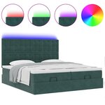 VidaXL Cadre de lit ottoman avec matelas vert foncé 180x200cm velours