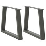 vidaXL Pieds de table basse en forme de V  2 pièces  anthracite  70 x (42-43 3) cm  acier