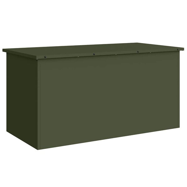 vidaXL Boîte de Rangement Extérieure Vert olive 100 x 50 5 x 50 cm