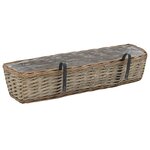 vidaXL Jardinières de balcon 2 Pièces osier avec revêtement en PE 80 cm
