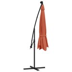 vidaXL Parasol déporté avec lumières LED Terre cuite 350 cm